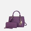 MKF Collection Ruth Women’s Satchel Bag with Wallet by Mia K - Purple - 2 of 4