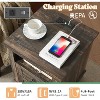 AMERLIFE 18" Farmhouse End Table 2 with Charging Station & 2 Storage Drawers - 3 of 4