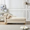 Modern Velvet Chaise Lounge Chair w/Storage&Round Pillow,Soft Upholstery,Easy Assembly,Stylish Gold Legs, for Bedroom, Living Room - 4 of 4