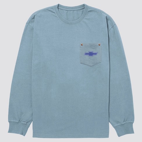 Men's Chevrolet Long Sleeve Crewneck T-Shirt - Light Blue - image 1 of 4