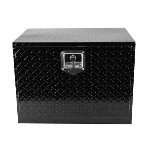 24 Inch Underbody Truck Tool Box, Heavy Duty Aluminum Stripe Plating Truck Tool Chest Box With T-Handle Waterproof Storage Organizer - 1 of 4