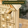 Whisen Christmas Advent Calendar, Light Up Manger Scene Tabletop Xmas Wooden House Holiday Decoration - Natural Wood - 4 of 4