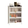ZACHVO 2-Door Fluted Glass Pantry Cabinet, White: 3 Flip Doors, 4-Level Storage, Gold Accents - Dining, Living Room, Office - 4 of 4