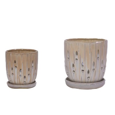 KTMBDW Plant Pots, Ceramic Planters with Drainage Holes, Flower Pots,Nursery Planting Pot for Indoor Out Door Plants