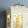 LunaLulinlk Lighted Glass Display Cabinet,Display Cabinet,Glass Storage Cabinet Glass Wine cabinet, Pantry light bulb included Antique white - 4 of 4