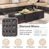 6-Piece Outdoor Patio Rattan Sectional Sofa Set with Adjustable Seat, Side Table, Coffee Table with Ice Bucket - 3 of 4