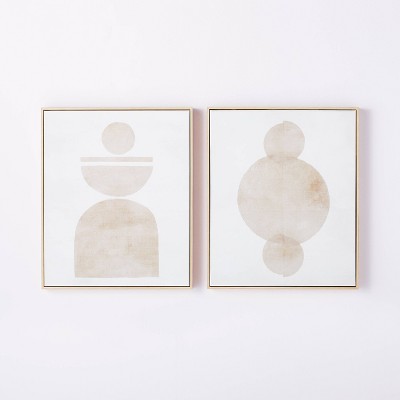 set Of 2) 24 X 30 Earth Abstract Framed Canvases Brown - Threshold™ :  Target