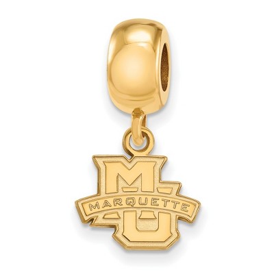 Black Bow Jewelry 14k Yellow Gold Plated Sterling Silver Marquette Golden Eagles NCAA Bead Charm