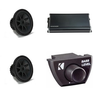 Kicker (2) 50CVX122 CompVX 12" Sub, Dual 2-Ohm & 46CXA18001 Amplifier w/ Bass Knob Bundle - 1 of 4
