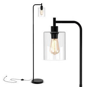 Costway Industrial Floor Lamp with Hanging Glass Lampshade and Foot Switch Modern - 1 of 4