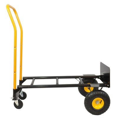 Vynxaria Hand Truck Dual Purpose 2 Wheel Dolly Cart and 4 Wheel Push Cart with Swivel Wheels 330 Lbs Capacity Heavy Duty Platform Cart