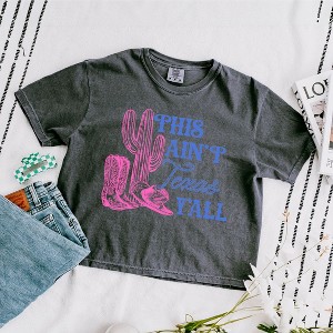 Simply Sage Market Women's This Ain't Texas Short Sleeve Relaxed Fit Cropped Graphic Tee - 1 of 3