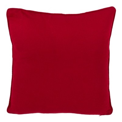 Red and White Snowflake Square Throw Pillow with Down Filling