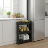 Evideco French Home Goods Multi-Purpose Slim Rolling Cart - 3-Tier Utility Organizer for Bathroom, Kitchen & Dorm - Available in White, Grey, Black - 4 of 4