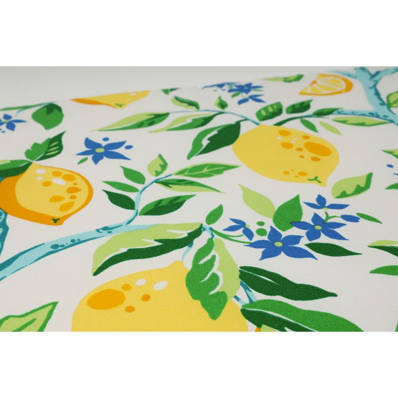 2pk Outdoor/Indoor Squared Chair Pad Set Lemon Tree Yellow - Pillow Perfect, 5 of 7
