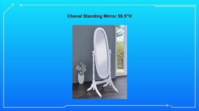 Elegant Oval White Wood Full-Length Freestanding Mirror