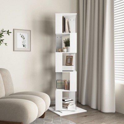 NicBex Bookshelf with Open Shelves,Rotating Bookshelf Storage Organizer for Bedroom,Living Room,Office