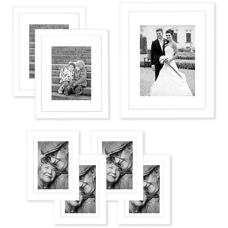 Americanflat Picture Frame Set of 7 Pieces with tempered shatter-resistant glass - Available in a variety of sizes and styles, 1 of 6