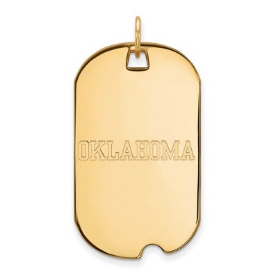 Black Bow Jewelry 10k Yellow Gold Oklahoma Sooners NCAA Large Pendant