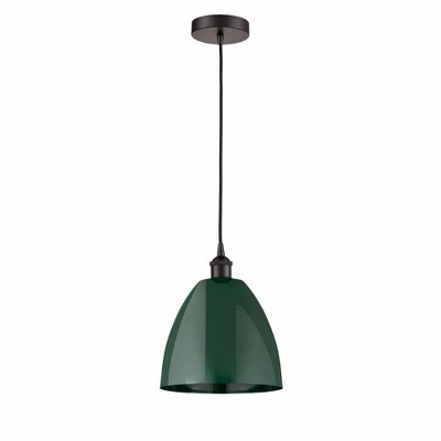 Plymouth Dome - 1 Light Cord Hung Mini Pendant In Industrial Style-12.88 Inches Tall and 9 Inches Wide
