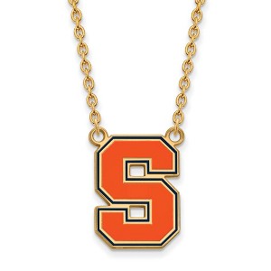Black Bow Jewelry 14k Yellow Gold Plated Sterling Silver Syracuse Oranges NCAA Necklace 18 Inch - 1 of 4