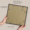 Americanflat 16x16 Picture Frame with Polished Plexiglass - Use as 5x7 Frame with Mat or 16x16 Frame Without Mat - Streamline Collection - Black - 4 of 4