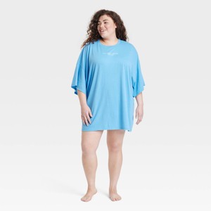 Women's Oversized T-Shirt Sleep Dress - Colsie™ - 1 of 4
