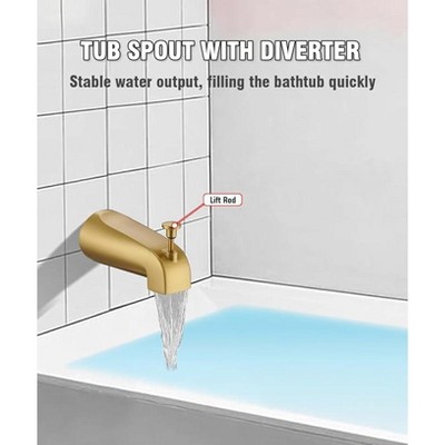 Akoasm Overflow Spout with Diverter & Hex Wrench-Brushed Gold