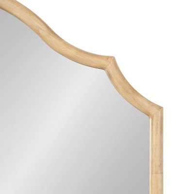 Leanna Natural Wood Scalloped Arched Wall Mirror
