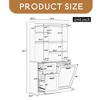 Bathroom Storage Cabinet with Tilt-Out Hamper, 70.9'' Tall Free Standing Organizer with Drawers & Adjustable Shelves - Leovsnove - 3 of 4