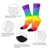 Rainbow Women Printed Crew Socks Funny Funky Socks Soft Polyester Novelty Gifts for Artists Men - 4 of 4