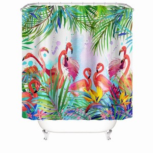 Flamingo Party Shower Curtains for Bathroom Waterproof Fabric Bath Curtain Durable Soft Stylish Bathroom Decor 72x72 Inch - 1 of 1