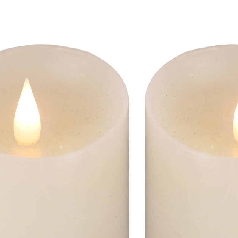 5" HGTV LED Real Motion Flameless Ivory Candles Warm White Lights, Set of 2 - National Tree Company, 3 of 5