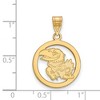 Black Bow Jewelry 14k Yellow Gold Plated Sterling Silver Kansas Jayhawks NCAA Small Pendant - 2 of 3