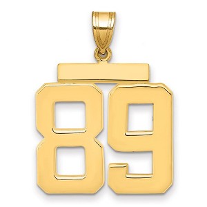 Black Bow Jewelry 14k Yellow Gold, Athletic Collection, Large Polished Number 89 Pendant - 1 of 3