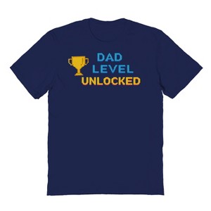 Rerun Island Men's Dad Level Unlocked Game Short Sleeve Graphic Cotton T-Shirt - Navy XL - 1 of 3