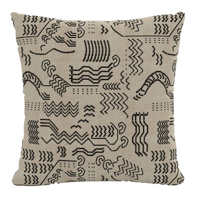 18"x18" Polyester Insert in Lhasa Square Throw Pillow Cream - Skyline Furniture: Removable Cover, Indoor Use