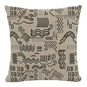 18"x18" Polyester Insert in Lhasa Square Throw Pillow Cream - Skyline Furniture: Removable Cover, Indoor Use - 1 of 4