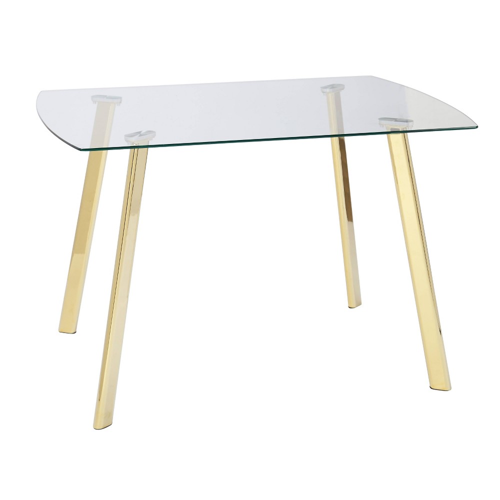 Photos - Dining Table Uptown  Glass/Gold Metal - Buylateral