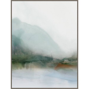 32" x 42" Sapphire Lake I by Ian C Framed Canvas Wall Art Print - Amanti Art: Modern Decor, Hand-Stretched - 1 of 4