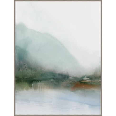 32" x 42" Sapphire Lake I by Ian C Framed Canvas Wall Art Print - Amanti Art: Modern Decor, Hand-Stretched - image 1 of 4