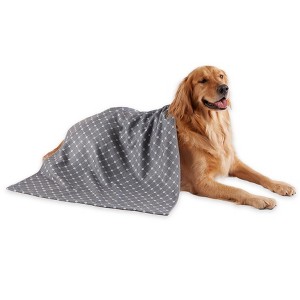 Dii Gray Printed Trellis Paw Pet Towel - 1 of 4