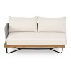 123.5" Modern Patio Sofas with Rope Woven Sides and Water-Repellent Cushions, Acacia Wood Outdoor Sectional Couch-3irtyhousy - 2 of 4