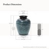 LuxenHome Rippled Blue with Brown 15.75-Inch Tall Round Ceramic Vase, Decorative Home Accent - 3 of 4