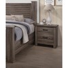 DOMETOUR Natural Finish Striking Wooden Nightstand Bedside Table 2x Drawers Storage bedroom Furniture - 4 of 4