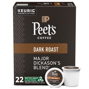 Peet's Major Dickason Dark Roast Coffee Keurig K-Cup Pods - 1 of 4