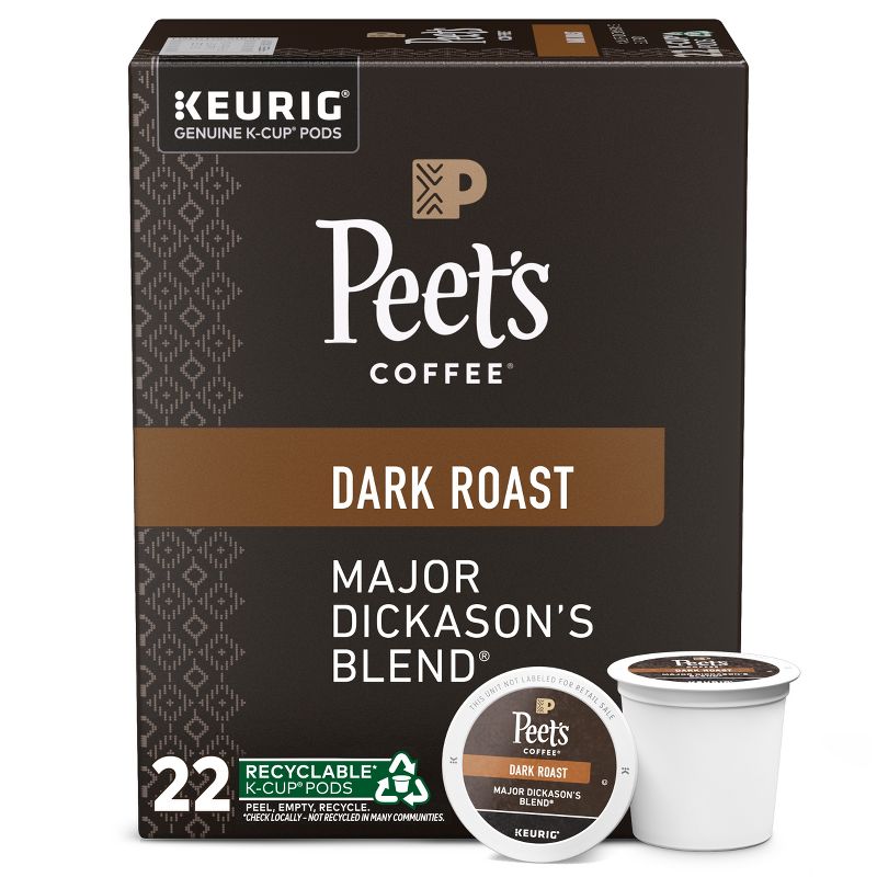 Peet's Major Dickason Dark Roast Coffee Keurig K-Cup Pods, 1 of 6