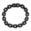 Black Bow Jewelry Men's Black Plated Stainless Steel 10mm Square Chain Bracelet, 9 Inch - 3 of 4