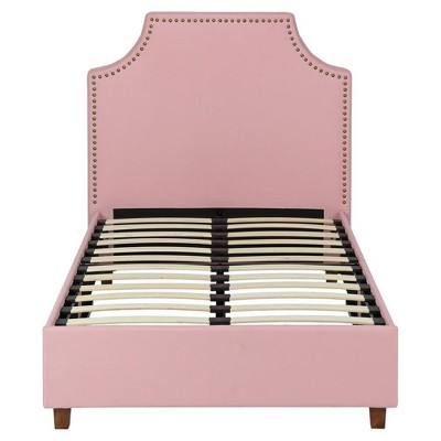 Twin Magnolia Upholstered Bed Pink - Room & Joy