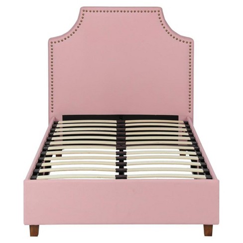 Twin Magnolia Upholstered Bed Pink, Twin Fabric Headboard And Frame